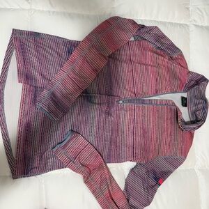 Nike Pink and Purple Striped Dri-FIT Pullover